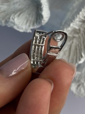 Classy 14K White Gold Diamond 1 Carat Earrings Length 0.83 Inch