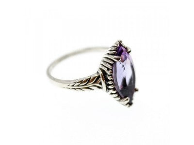 Vintage 925 Sterling Silver Amethyst Ring Size 6
