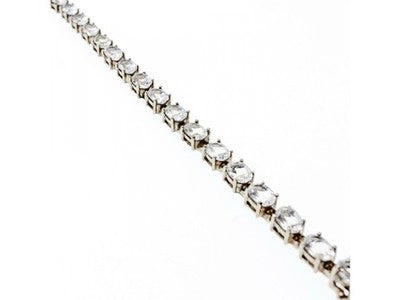 925 Sterling Silver White/Colorless Spinel Bracelet Size 6.7 IN