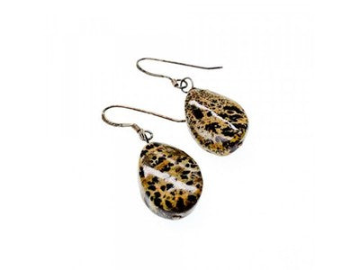 925 Sterling Silver Leopard Jasper Earrings