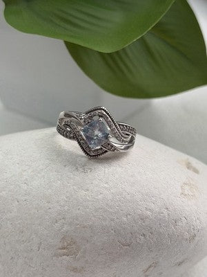 JWBR 925 Sterling Silver Topaz & Beryl Ring Size 7