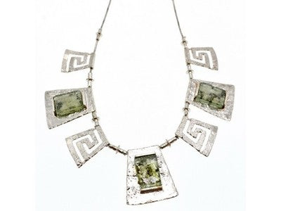 925 Sterling Silver Green Jade Necklace