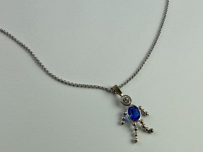 925 Sterling Silver CZ "Man" Chain With Pendant