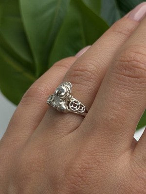 Vintage 925 Sterling Silver Frog Ring Size 7.5