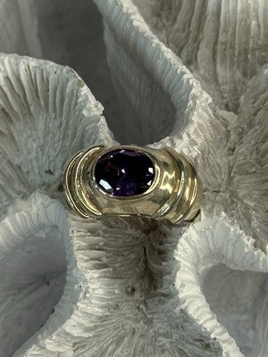 925 Sterling Silver Amethyst Ring Size 7