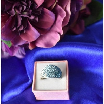 925 Sterling Silver Blue & White CZ Ring Size 6.5