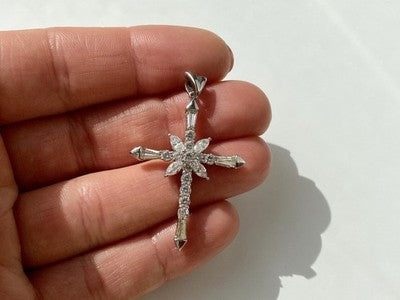 925 Sterling Silver CZ Cross Pendant
