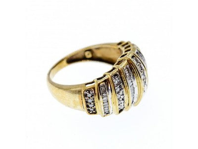 10K Yellow Gold Diamonds Ring Size 8
