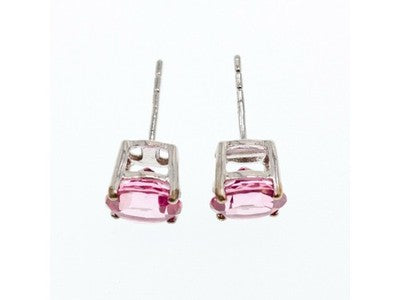 925 Sterling Silver Morganite Stud Earrings