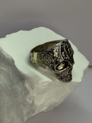 925 Sterling Silver Skull Custom Ring Size 8
