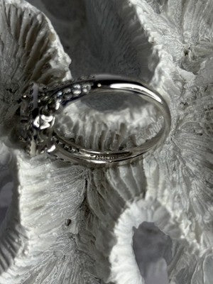 Shiny 925 Sterling Silver Cz Ring Size 10