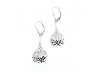 10K White Gold Earrings Italy