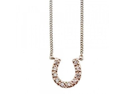925 Sterling Silver CZ "Horseshoe" Chain with Pendant