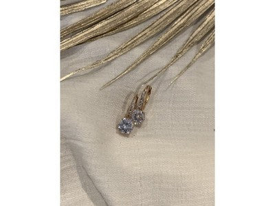 925 Sterling Silver Gold Plated CZ Earrings
