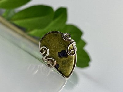 925 Sterling Silver Jasper Ring Size 5.5