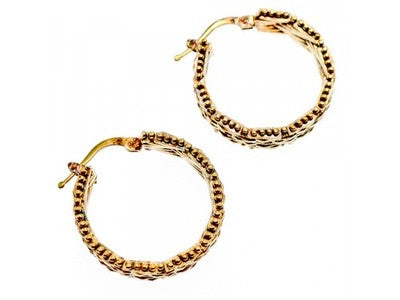925 Sterling Silver Gold Plated Earrings Italy