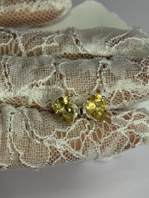 925 Sterling Silver Citrine Earrings Length 0.4 Inch