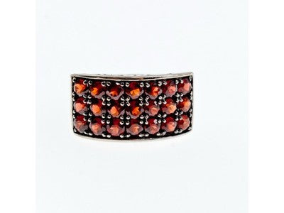 925 Sterling Silver Garnet Ring Size 8.5