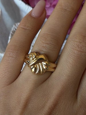 925 Sterling Silver Gold Plated Ring Size 7