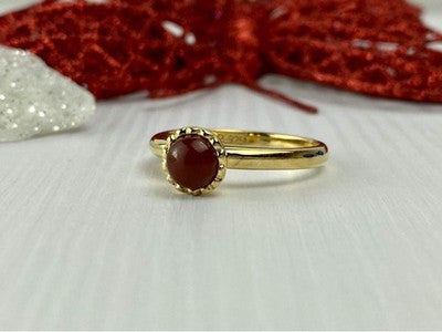 925 Sterling Silver Gold Plated Pyrope Garnet Ring Size 9.5