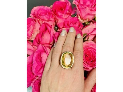925 Sterling Silver Gold Plated Alpanite Ring Size 9.5