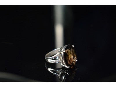 925 Sterling Silver Hessonite Ring Size 6.5