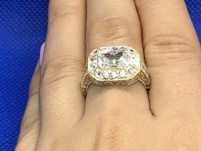 925 Sterling Silver CZ Ring Size 8.5