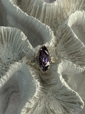 Kabana 925 Sterling Silver Amethyst Ring Size 5