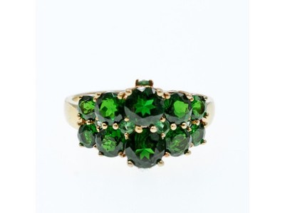 925 Sterling Silver Gold Plated Chrysolites Ring Size 11.5