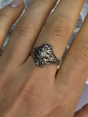 925 Sterling Silver Beryl Ring Size 8