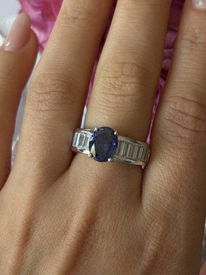 925 Sterling Silver Tourmaline & Beryl Ring Size 8