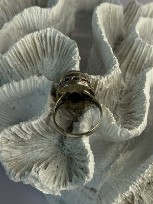 Vintage 925 Sterling Silver Agate Ring Size 8