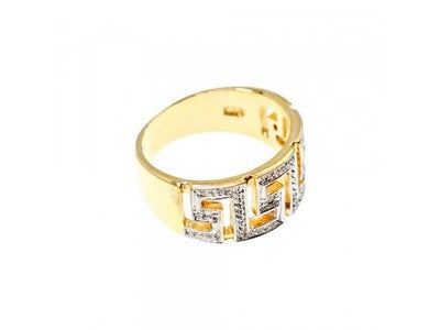 925 Sterling Silver Gold Plated Diamonds Ring Size 5.5