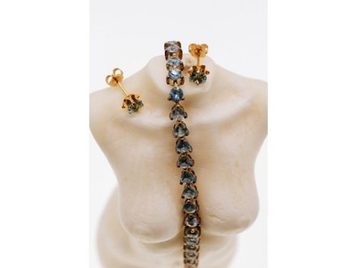 14K Yellow Gold Topaz Earrings