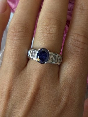 925 Sterling Silver Tourmaline & Beryl Ring Size 8