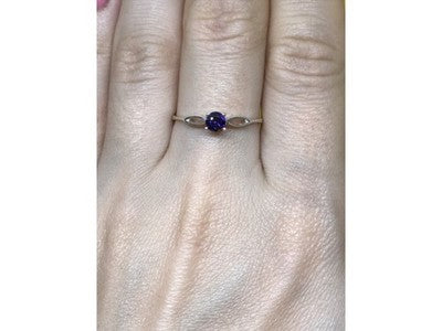 925 Sterling Silver Purple CZ Ring Size 8.5