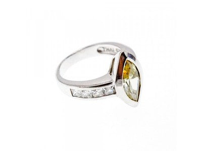 925 Sterling Silver CZ "Marquise" Ring Size 5.5