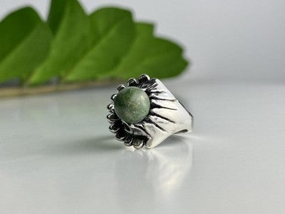 925 Sterling Silver Jasper Ring Size 6.5