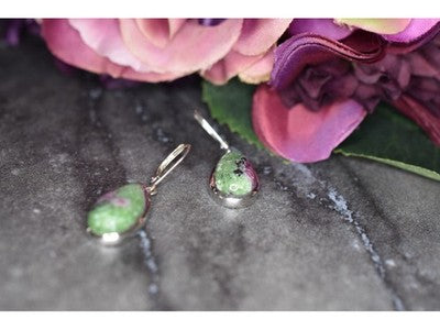 925 Sterling Silver Multicolor Jasper Earrings