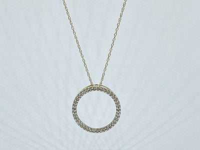 14K Yellow Gold Diamonds Chain With Pendant