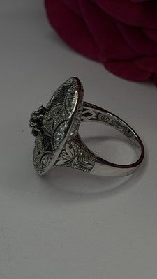 Elegant 925 Sterling Silver Spinel Stones Ring Size 8