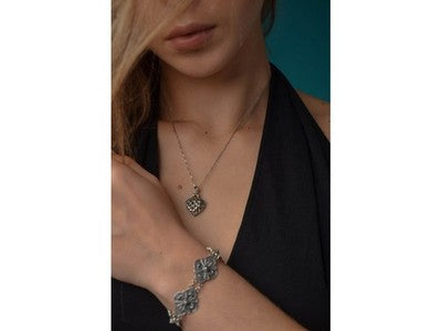 925 Sterling Silver Marcasites Heart Chain With Pendant