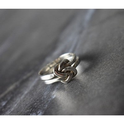 925 Sterling Silver "Knot" Double Ring Size 8