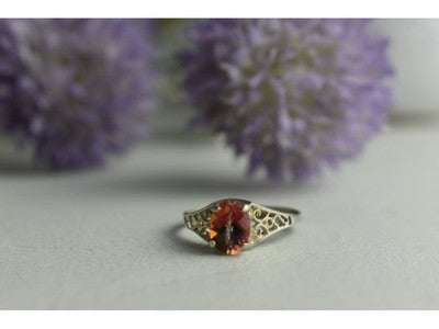 925 Sterling Silver Pink Spinel Ring Size 8