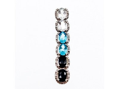 925 Sterling Silver Goshenite, Topaz & Tourmaline Pendant
