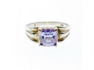 Vintage 925 Sterling Silver Amethyst Ring Size 11.75