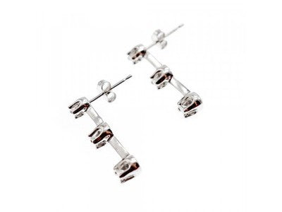 10K White Gold Diamonds Earrings