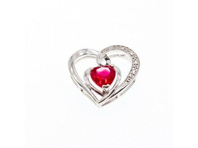 925 Sterling Silver Spinel & CZ "Heart" Pendant