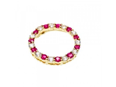 10K Yellow Gold Pink and Colorless Spinel Pendant