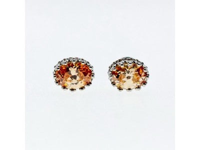 925 Sterling Silver Citrine Stud Earrings